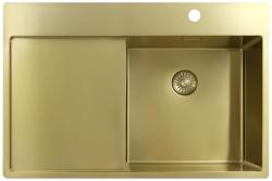 Pure.Sink Exclusivo Zlatý drez s odčerpadlovou časťou 78x52 cm Tapwing vpravo PEX4078RT-60