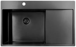 Pure.Sink Exclusivo Gun Metal umývadlo s odčerpávacou časťou 86x52 cm Tapwing vľavo PEX5086LT-61