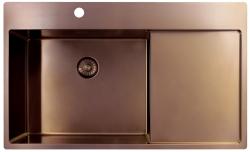 Pure.Sink Exclusivo Medené umývadlo s odčerpadlovacou časťou 86x52 cm Tapwing vľavo PEX5086LT-62