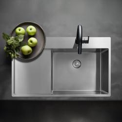 Pure.Sink Exclusivo RVS drez s odčerpadlovou časťou 86x52 cm Tapwing vpravo PEX5086RT-02
