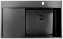 Pure.Sink Exclusivo Gun Metal umývadlo s odkvapkávacou časťou 86x52 cm Tapwing vpravo PEX5086RT-61