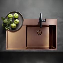 Pure.Sink Exclusivo Medené umývadlo s odčerpávacou časťou 86x52 cm Tapwing vpravo PEX5086RT-62