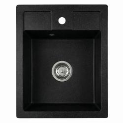 Graniteland Prest Granitový Arduin tvrdokamenný vzhľad drez Tapwing s otvorom pre kohútik povrchová montáž 400x500mm s nerezovou zátkou 1208971420