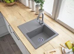 Graniteland Nex Granitový sivý drez s odčerpávacou časťou 574x464 mm 1208971431