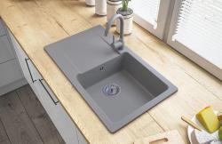 Graniteland Liri Granitový sivý drez s odčerpadlovým priestorom 765x448 mm 1208971441