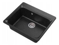 Graniteland Vastone Granitový drez 619x522 mm Arduin tvrdý kameň vzhľad Povrchová montáž s vodovodnou batériou a nerezovým zátkou 1208971442