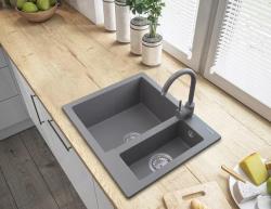 Graniteland Adda Granitový Šedý 1.5 Drez Nadstavba 600x495mm 1208971456