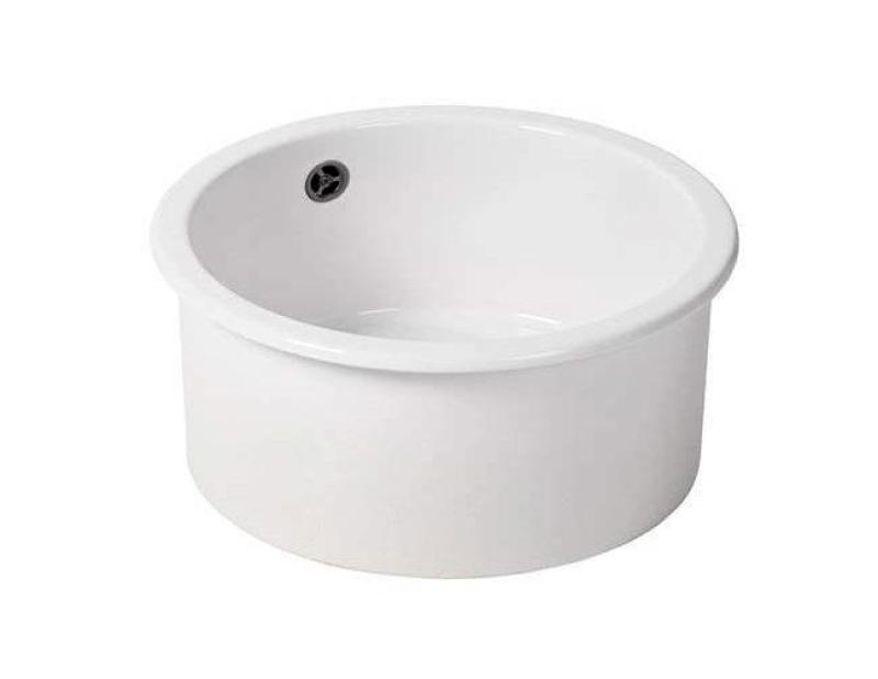 Ausmann Ceramic Ember Keramický Biely Okrúhly Umyvadlo na Montáž a Podmontáž s Gun metal zátkou 1208971463