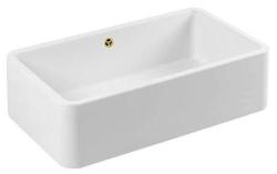 Ausmann Ceramic Mira Keramický Biely Umyvadlo - Podstavcové a Medziúrovňové 795 x 460 mm so Zlatou Zátkou 1208971466