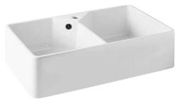 Ausmann Ceramic Mira Keramický Biely Dvojitý Drez - Podstavba a Medzistavba 793 x 450 mm s otvorom pre kohútik a Gun metal zástrčkou 1208971478
