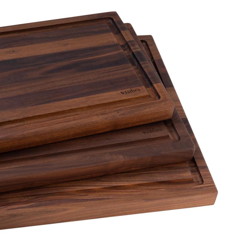 Woodsea Butcher Groove M - Orechové Drevená Doska na Krájanie so šťavnou drážkou 50x38 cm 1208971535