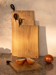 Woodsea Chop-Chop Oak M - Dubová Krájací Doska 35x24cm s koženou rukoväťou 1208971540