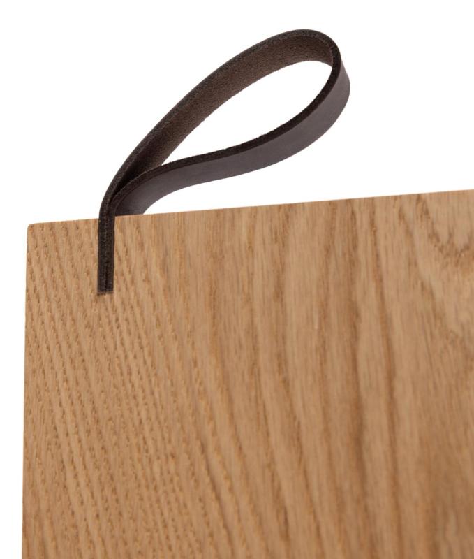 Woodsea Serving S - Dubová podávacia doska 55x17 cm s koženou rukoväťou 1208971615