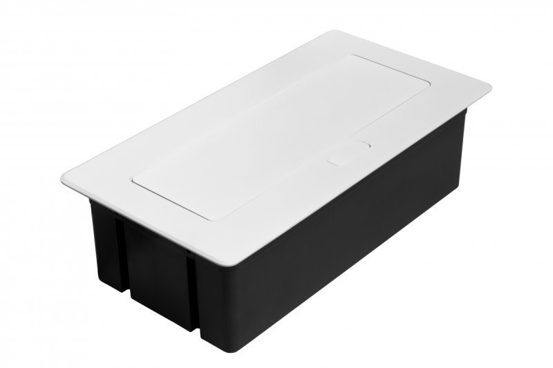 MULTISOFT Nábytková zásuvka 2x zásuvka s uzemnením, USB A+C, RJ45, napájací kábel s vidlicou, biela