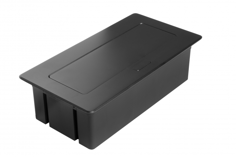 MULTISOFT nábytková zásuvka 2x Zásuvka s uzemnením, USB A+C, RJ45, HDMI, Napájací kábel s konektorom, Čierna