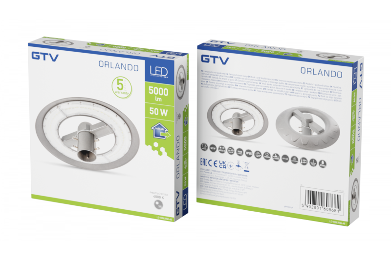 LED záhradný-parkový svietidlo ORLANDO, 50 W, 5000 lm, 4000K, AC180-250V, IP65