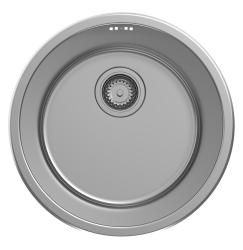 Pure.Sink Rondo RVS Kruhový drez na rovnú montáž, podmontáž a nadstavbu 38 cm PRN38-02