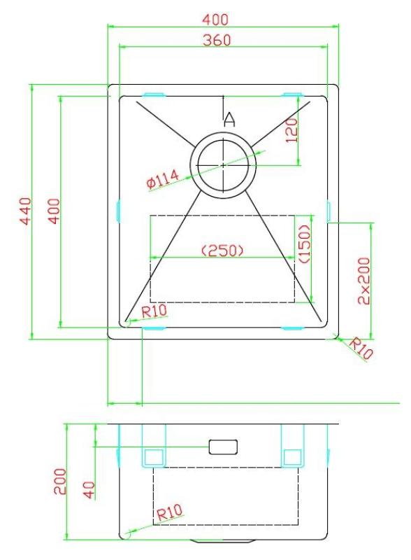 Pure.Sink Luxion Drez v odtieni gun metal, rozmery 36 x 40 cm, na montáž pod dosku, do dosky a na dosku, PLX3640-61