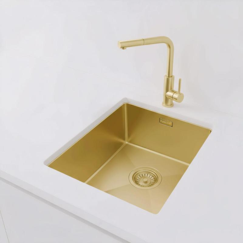 Pure.Sink Luxion Zlatý drez 36x40 cm podstavný, zapustený a nadstavbový PLX3640-60
