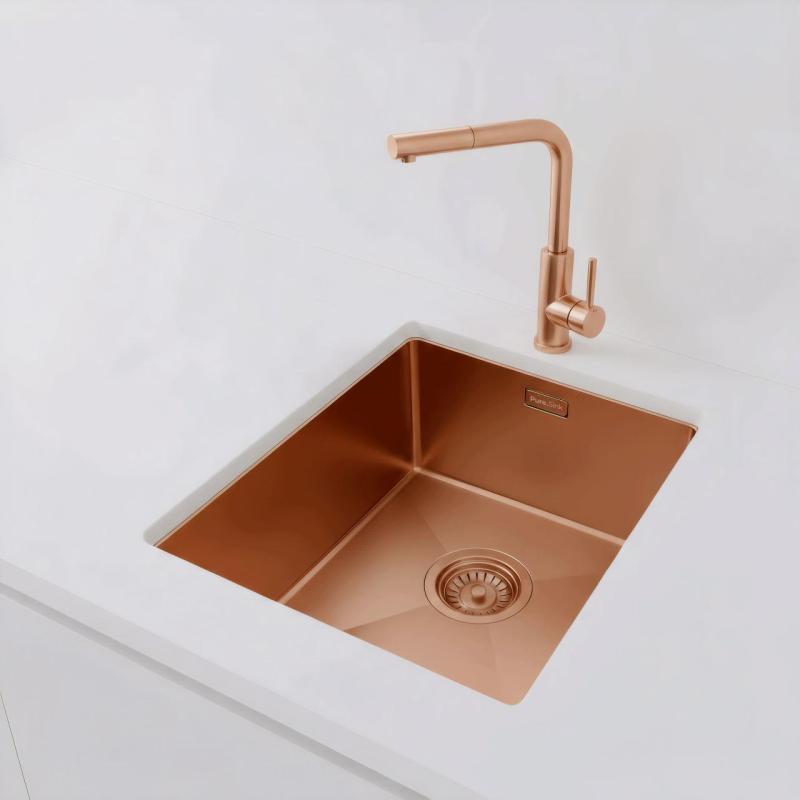 Pure.Sink Luxion Medený drez 36x40 cm podstavný, zapustený a nadstavbový PLX3640-62