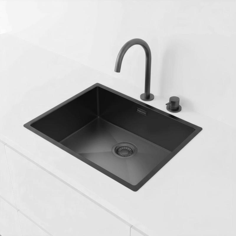 Pure.Sink Luxion PVD Čierny drez 50x40 cm podstavný, zapustený a nadstavbový PLX5040-63