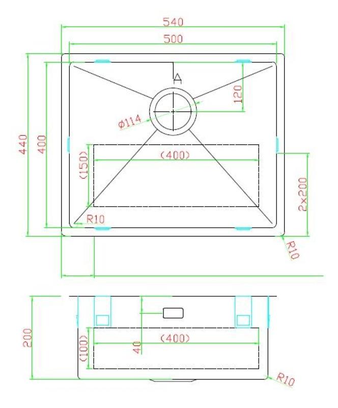 Pure.Sink Luxion PVD Čierny drez 50x40 cm podstavný, zapustený a nadstavbový PLX5040-63