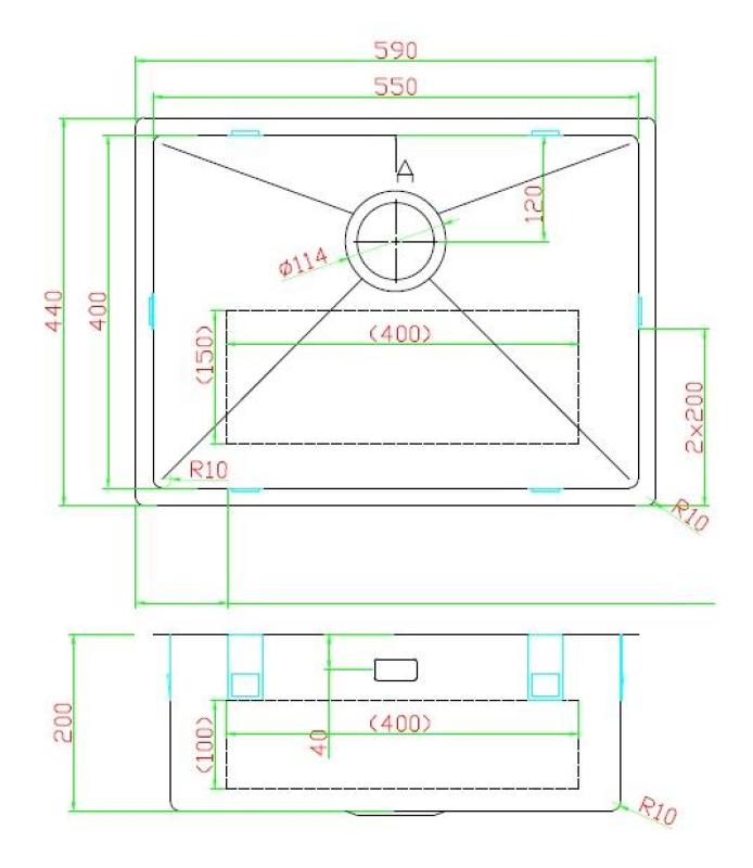 Pure.Sink Luxion PVD Čierny drez 55x40 cm podstavný, zapustený a nadstavbový PLX5540-63