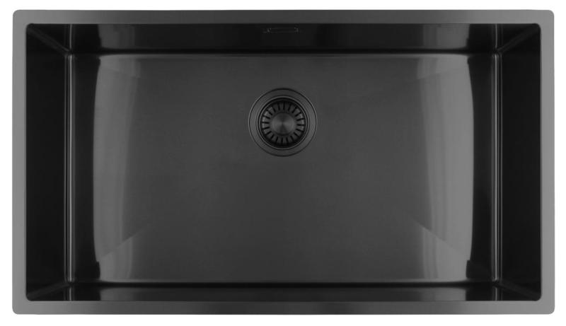 Pure.Sink Luxion Veľký umývadlový drez z gun metal 74x40 cm podstavný, zapustený a nadstavbový PLX7440-61