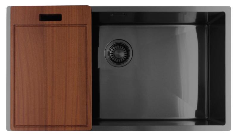 Pure.Sink Luxion Veľký umývadlový drez z gun metal 74x40 cm podstavný, zapustený a nadstavbový PLX7440-61