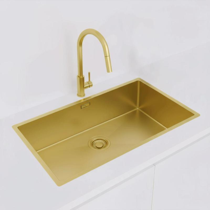 Pure.Sink Luxion Veľký zlatý drez 74x40 cm podstavný, zapustený a nadstavbový PLX7440-60