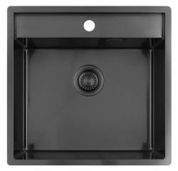 Pure.Sink Luxion Gun metal drez 51x50 cm Tapwing s otvorom pre batériu PLX5150T-61