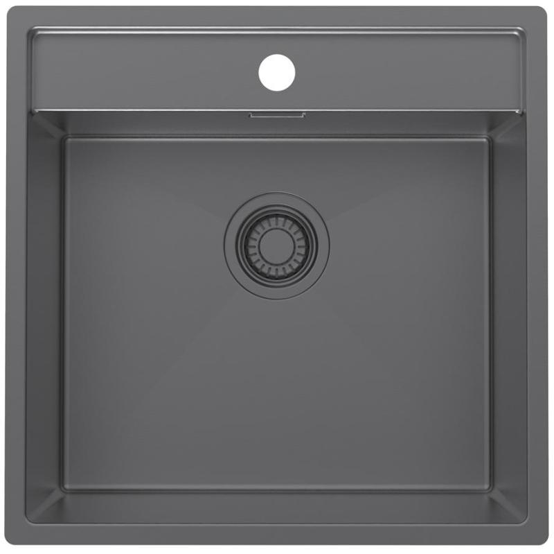 Pure.Sink Luxion Gun metal drez 51x50 cm Tapwing s otvorom pre batériu PLX5150T-61