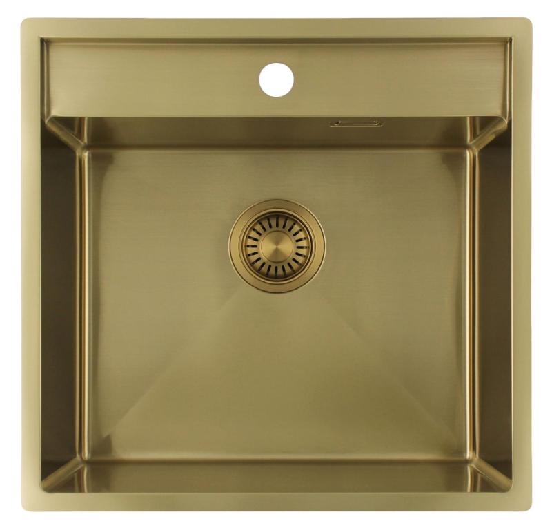 Pure.Sink Luxion Zlatý drez 51x50 cm Tapwing s otvorom pre batériu PLX5150T-60