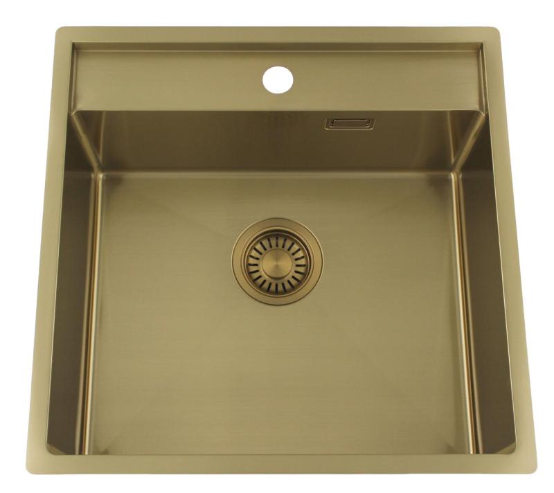 Pure.Sink Luxion Zlatý drez 51x50 cm Tapwing s otvorom pre batériu PLX5150T-60