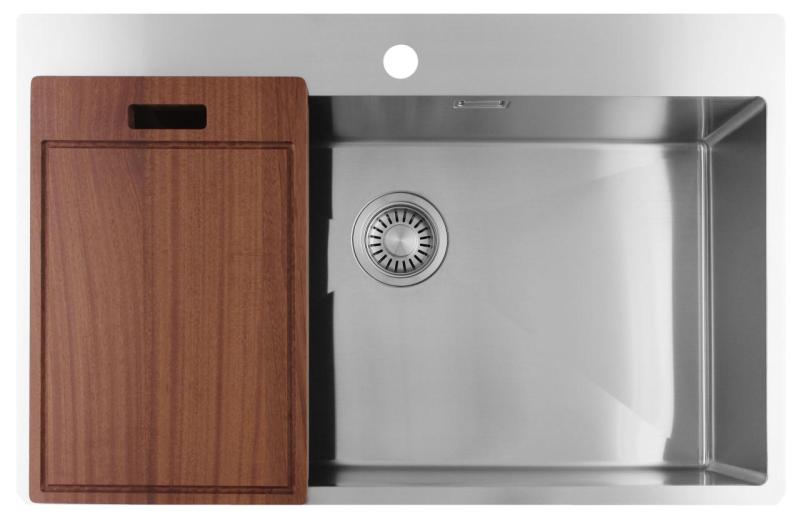 Pure.Sink Luxion Veľký nerezový drez 78x50 cm Tapwing s otvorom pre batériu PLX7850T-02