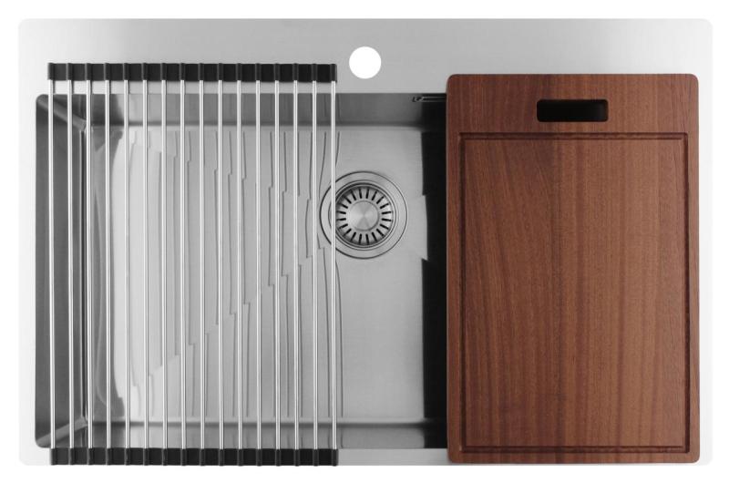 Pure.Sink Luxion Veľký nerezový drez 78x50 cm Tapwing s otvorom pre batériu PLX7850T-02