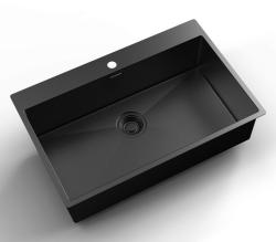 Pure.Sink Luxion PVD Veľký čierny drez 78x50 cm Tapwing s otvorom na batériu PLX7850T-63