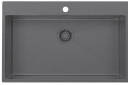 Pure.Sink Luxion Veľký drez z gun metal 78x50 cm Tapwing s otvorom na batériu PLX7850T-61