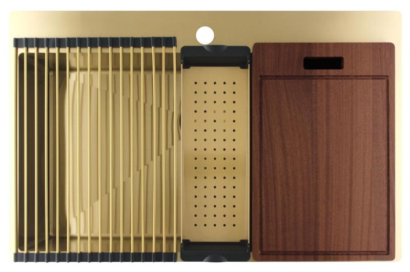 Pure.Sink Luxion Veľký zlatý drez 78x50 cm Tapwing s otvorom na batériu PLX7850T-60