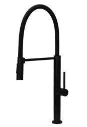 Pure.Sink Luxion Matný čierny kuchynský batériový kohútik profi s flexibilným výtokom a 2 typmi prúdu PLXFLEX-10