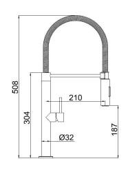 Pure.Sink Luxion Gun metal kuchynský batériový kohútik profi s flexibilným výtokom a 2 typmi prúdu PLXFLEX-61