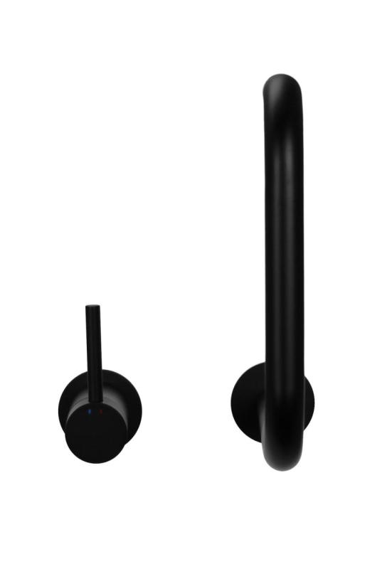 Pure.Sink Luxion 2-otvorový matný čierny kuchynský batériový kohútik s okrúhlym výtokom PLX2HR-10