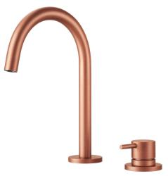 Pure.Sink Luxion 2-hole brass kitchen faucet with round spout PLX2HR-62