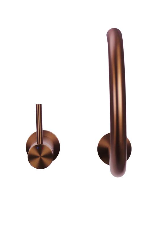 Pure.Sink Luxion 2-otvorový medený kuchynský batériový kohútik s okrúhlym výtokom PLX2HR-62