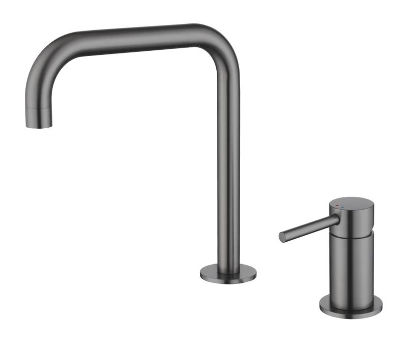 Pure.Sink Luxion 2-otvorový kuchynský batériový kohútik z gun metal s U výtokom PLX2HU-61