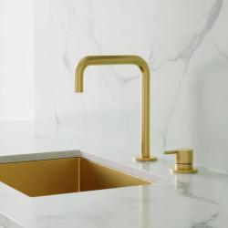 Pure.Sink Luxion 2-otvorová zlatá kuchynská batéria s U výtokom PLX2HU-60