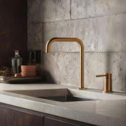 Pure.Sink Luxion 2-otvorová zlatá kuchynská batéria s U výtokom PLX2HU-60
