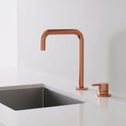 Pure.Sink Luxion 2-otvorový medený kuchynský batériový kohútik s U výtokom PLX2HU-62