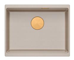 Quadri Newport II granitový podstavec v béžovej farbe 560x450mm s medenou zátkou a odtokovou krytkou 1208971764