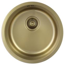 Pure.Sink Rondo Zlatý Kruhový Drez plochá inštalácia, podstavcová a nadstavbová 38 cm PRN38-60